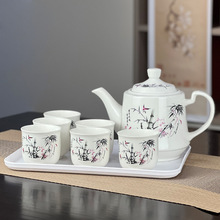 陶瓷茶壶茶杯套装耐高温家庭客厅用过滤泡茶壶办公室酒店冷水壶