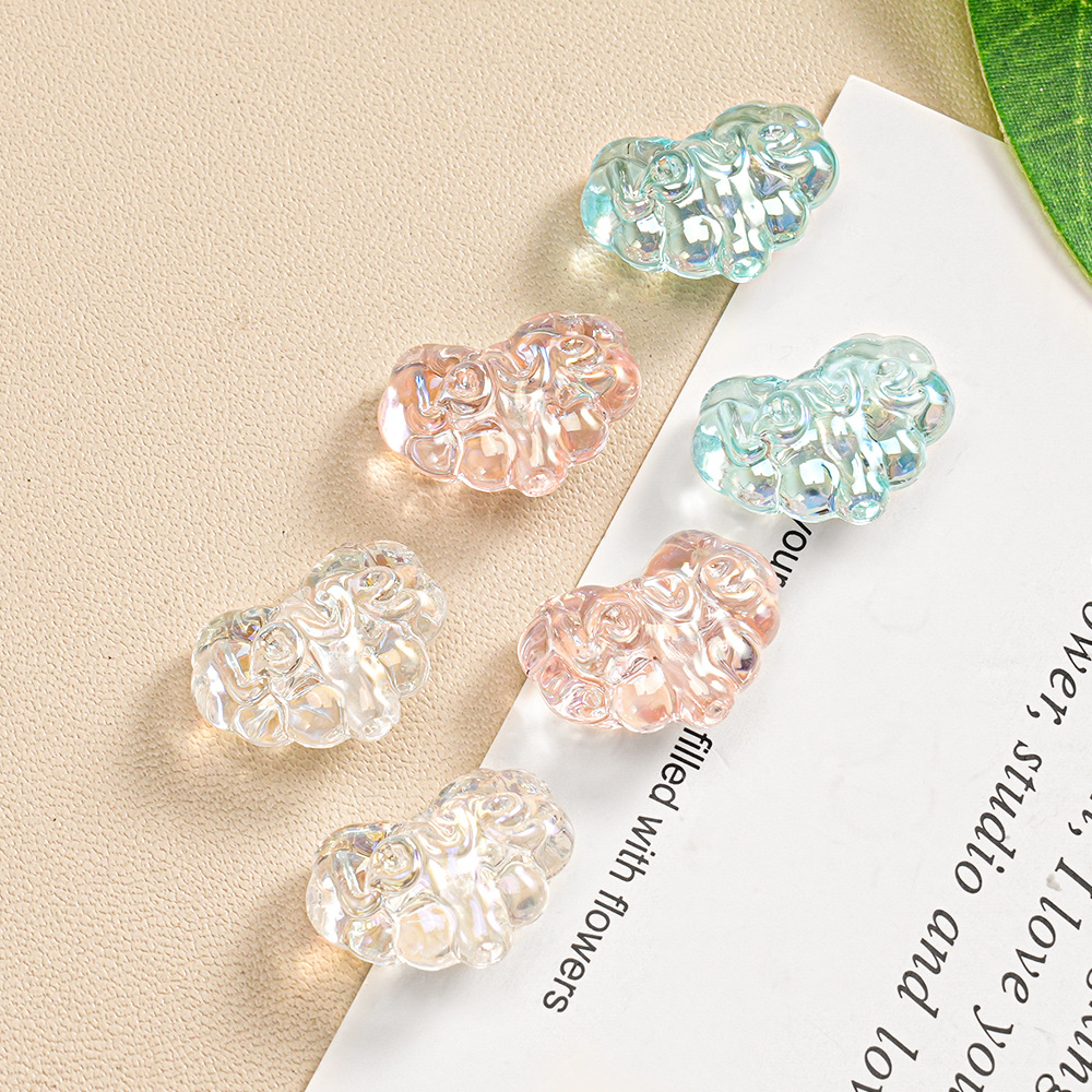 Transparente AB color amor cuentas sueltas cuentas accesorios de material de cadena de teléfono móvil joyas de corazón de melocotón accesorios de bricolaje hechos a mano piezas pequeñas