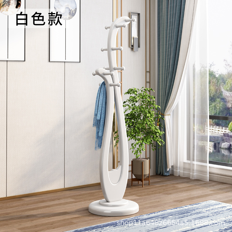 全実木掛けハンガー床置き寝室シンプル新中国式レトロ芸術服ハンガーリビング置物収納棚|undefined