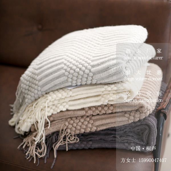 Light luxury INS sofa blanket solid color air -conditioned blanket…