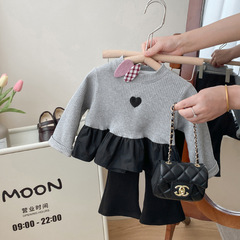 Girls Spring Outfit Base Shirt 2024 New Children's Korean Version Long Sleeve Ruffled Top for Baby Girls Spring and Autumn Season Doll Shirt