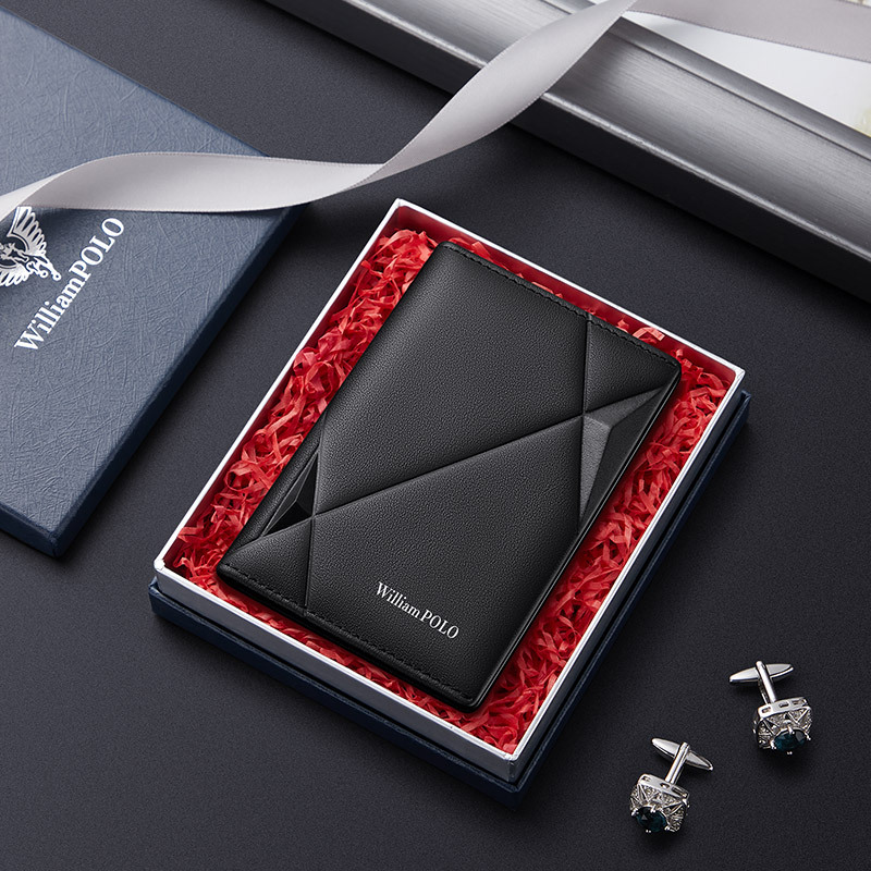 Ví card holder da bò chống trộm siêu mỏng Emperor Paul