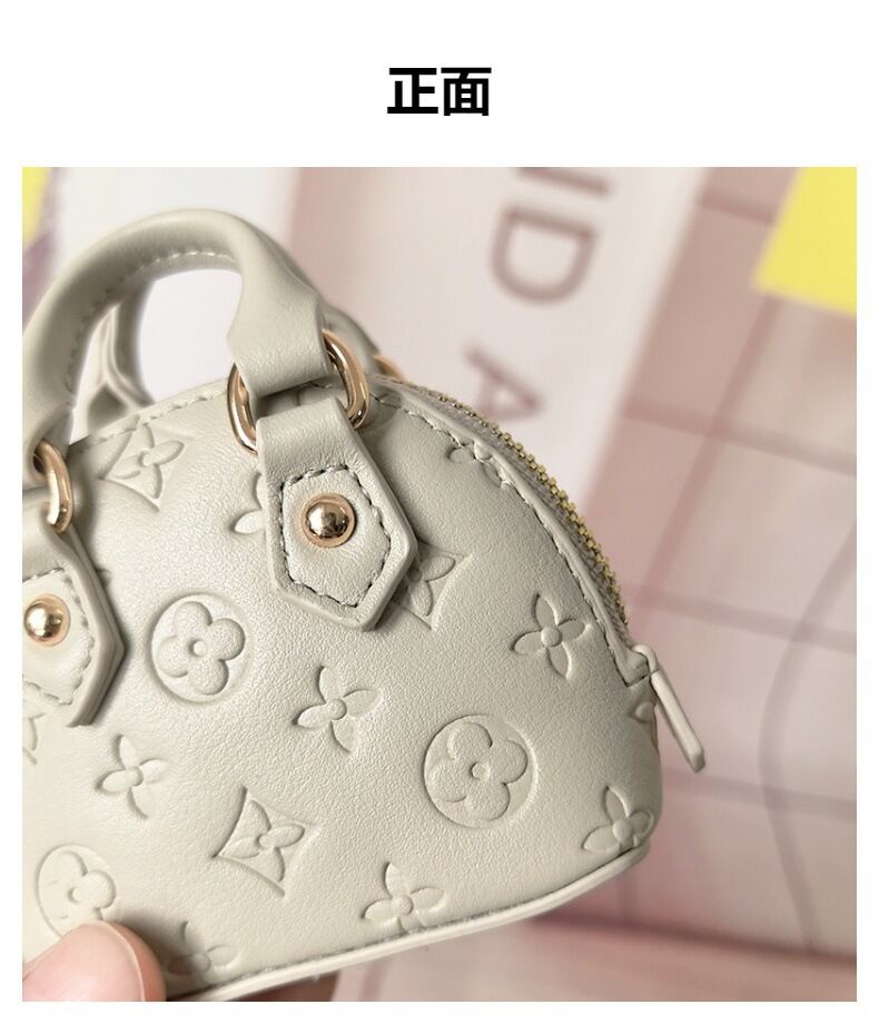 Neue Damen-Mini-Handtasche mit Prägung, Muscheloptik, elegante Geldbörse, Airpods-Tasche, Chanel-Stil, kompakte Tasche