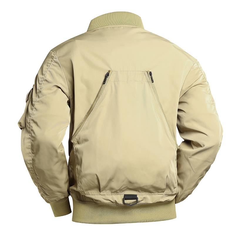 Chaqueta de piloto para hombre retro americano de béisbol multibolsillos chaqueta de herramientas chaqueta funcional de tres armadillos de asalto para hombre