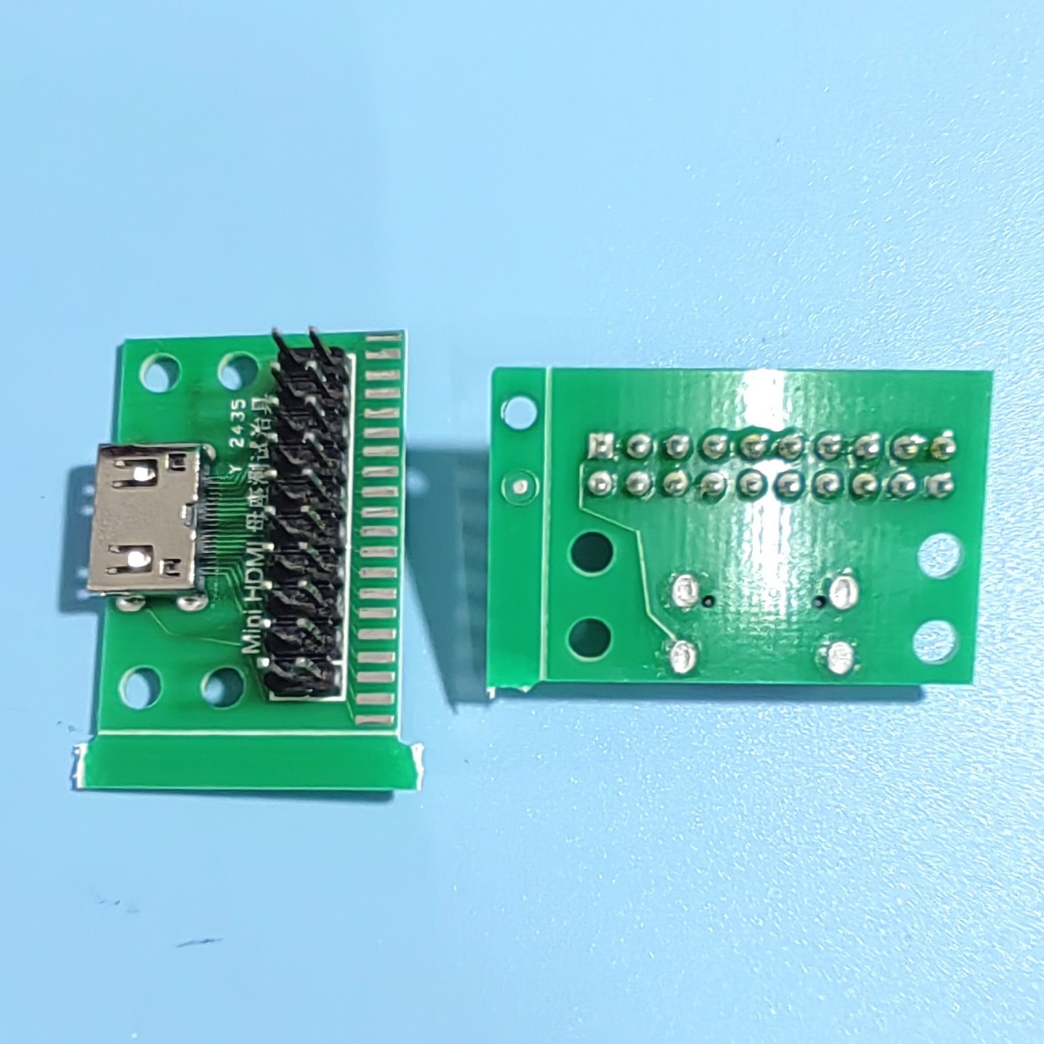 迷你HDMI C 型母座带板带排针测试治具MINI HDMI母头带PC板测试板