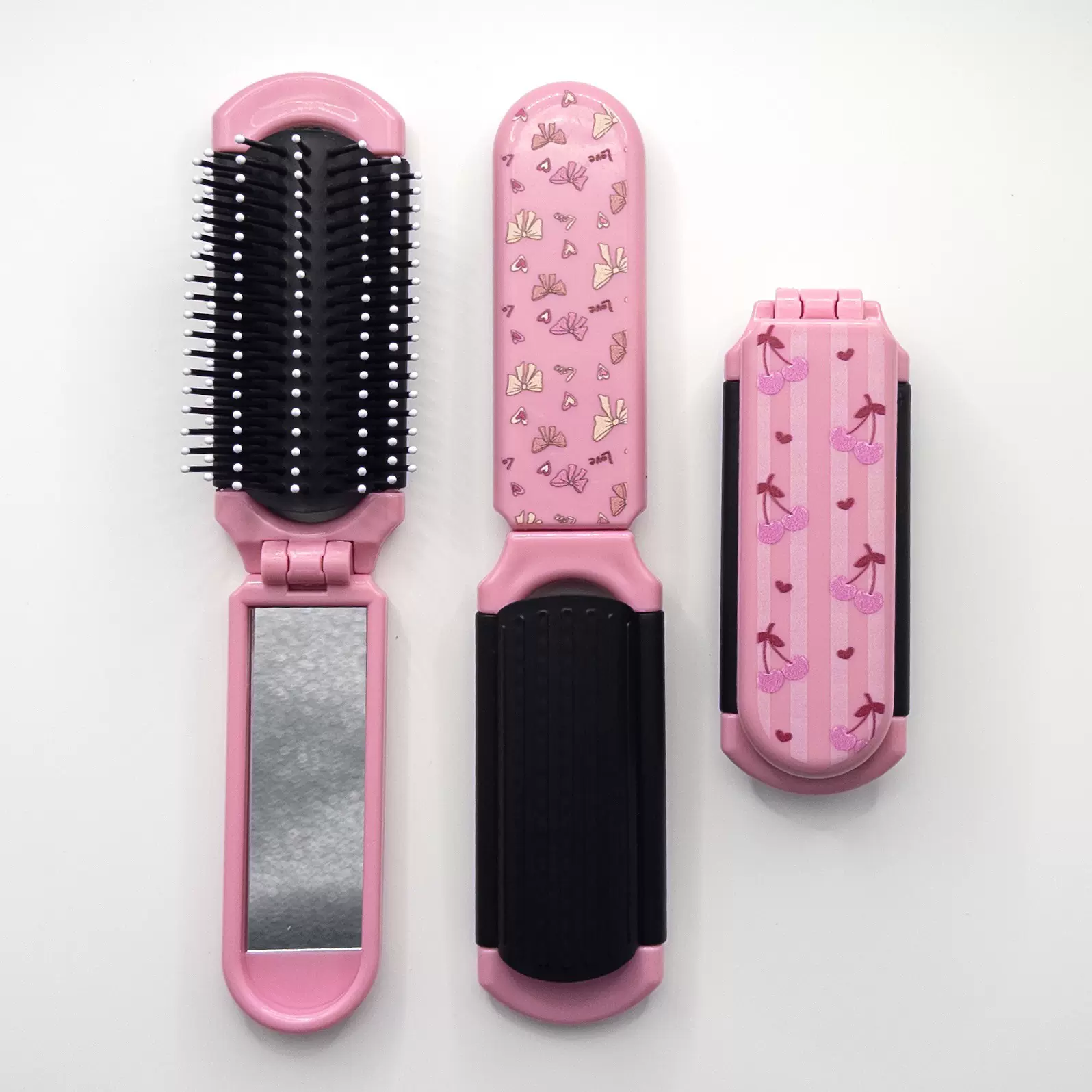 彩色印花折叠梳可爱气垫梳便携小梳子镜梳一体气囊梳按摩梳美发梳