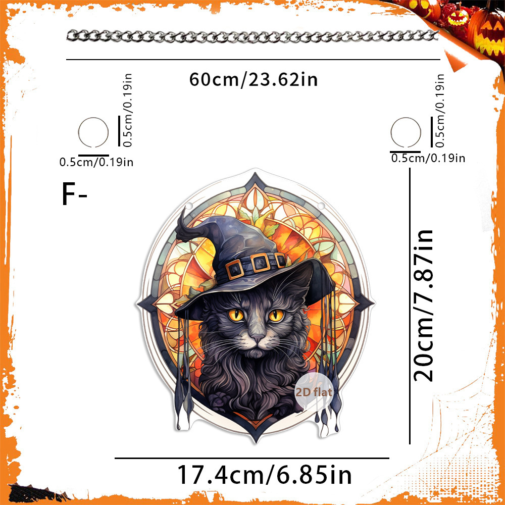 Decoración de Halloween transfronteriza cabeza de calabaza malvada 2D acrílico disco colgante ventanas de color porche colgante