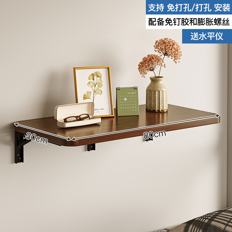 Estante de pared Estante de exhibición de pared de color nogal Estante de exhibición Estante de almacenamiento de pared Estante suspendido Tabique de una palabra
