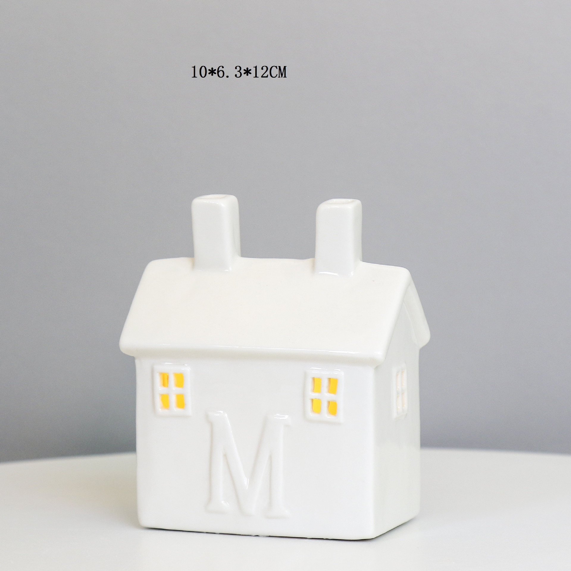 Artesanía creativa americana de cerámica LED pequeña casa luz la noche del faro decoración escritorio regalo Navidad