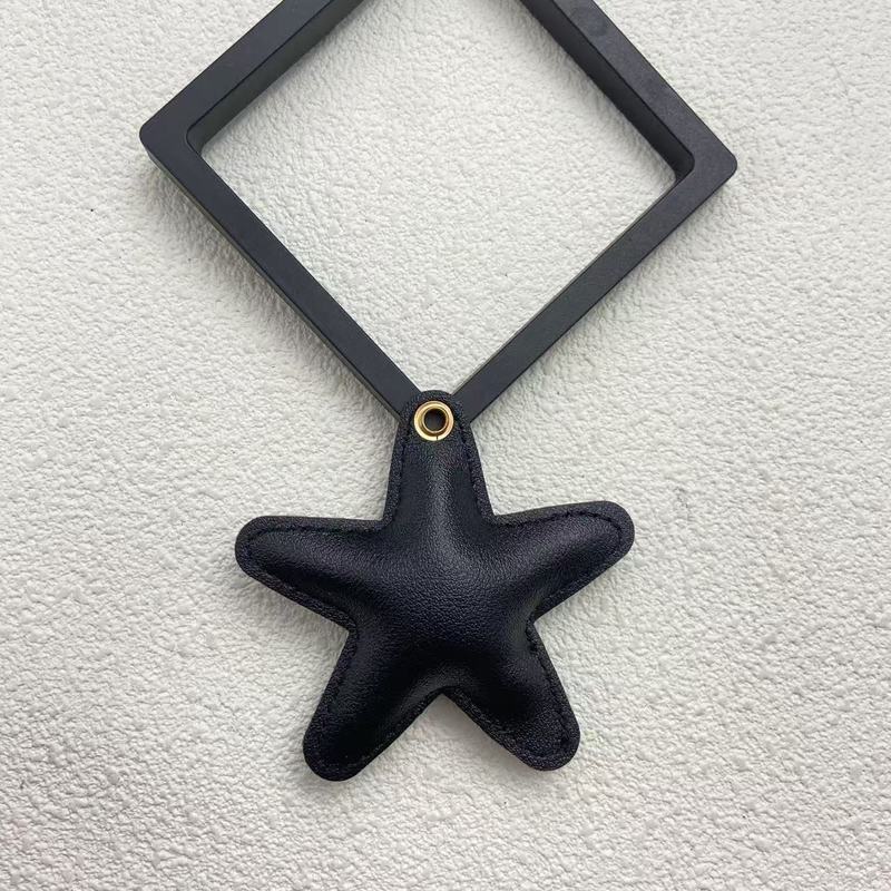 皮革彩色五角星气囊带吊坠五角星钥匙扣包包饰品配件饰品配件吊坠|undefined