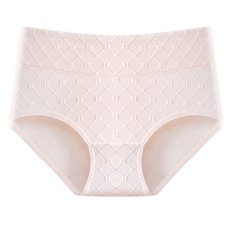 Nueva ropa interior de diseño jacquard de algodón jacquard de cintura alta para mujer, entrepierna antibacteriana de algodón puro, diseño jacquard de cintura alta, refrescante