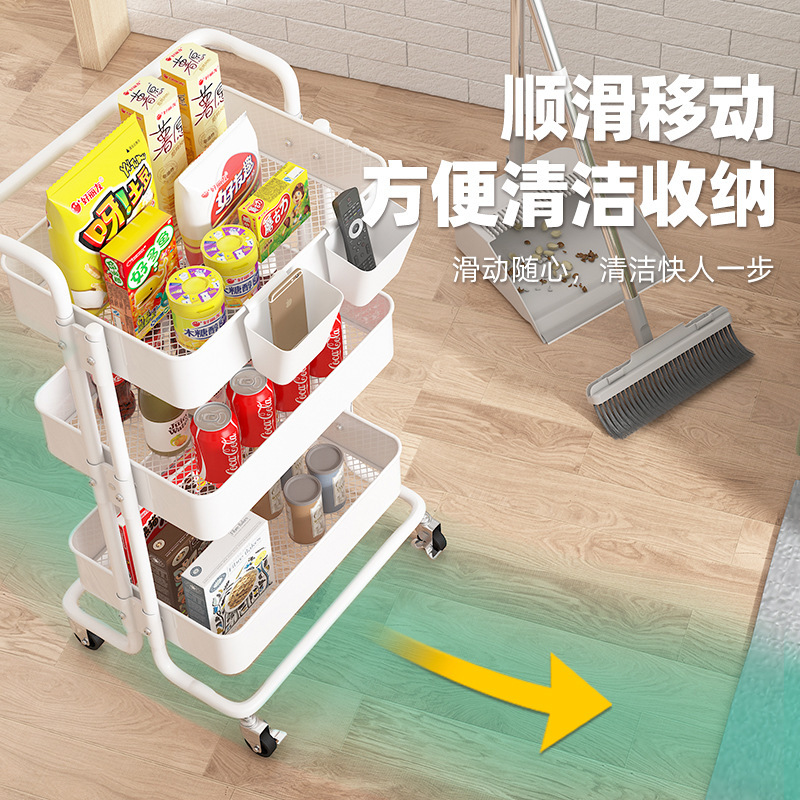 卸売りの台所の多層の物置棚が床に落ちて移動するワゴン車の物置棚のトイレの回転の間食の収納棚|undefined