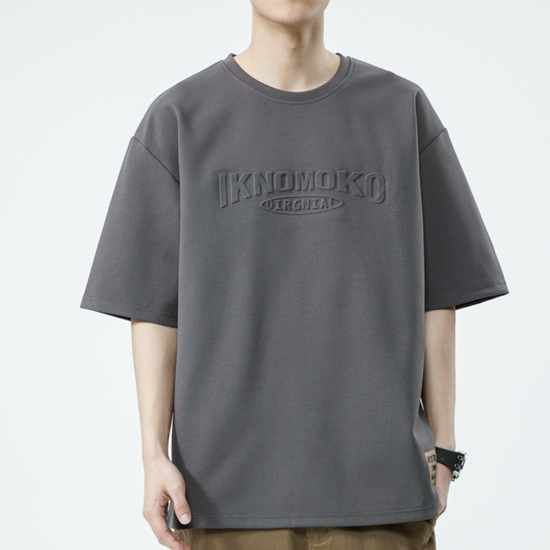 Camiseta de marca moderna para hombre, talla grande 26, nueva camiseta de verano de manga corta, fina, holgada y moderna con estampado.