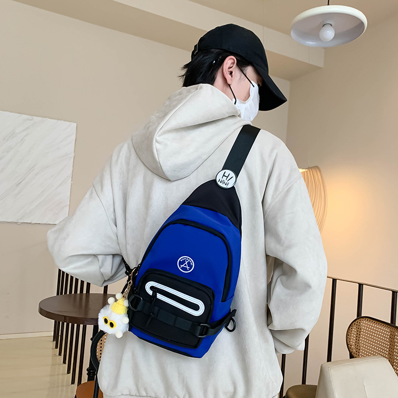 Bolsa de mensajero para niños de estilo coreano bolsa de pecho para niños guapos de moda bolsa de lona de gran capacidad para hombres y niñas