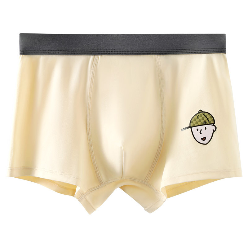 Ropa interior de los hombres de algodón puro deportes de dibujos animados Boxer shorts transpirable antibacteriano entrepierna niños Boxer shorts cabeza juventud ropa interior