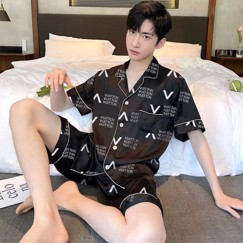 Pijamas de verano de algodón de manga corta de ocio de tamaño grande suelto de verano delgado cardigan de algodón de alta calidad conjunto de ropa para el hogar