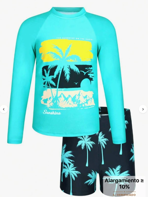 Children's swimwear, set, split long-sleeve for boys, print