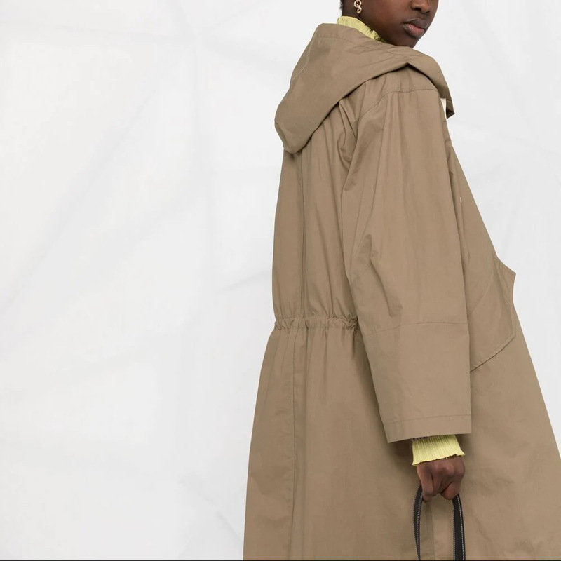 Jil S **der21 autumn urban casual coat fashion Joker loose hooded Parker women's long trench coat