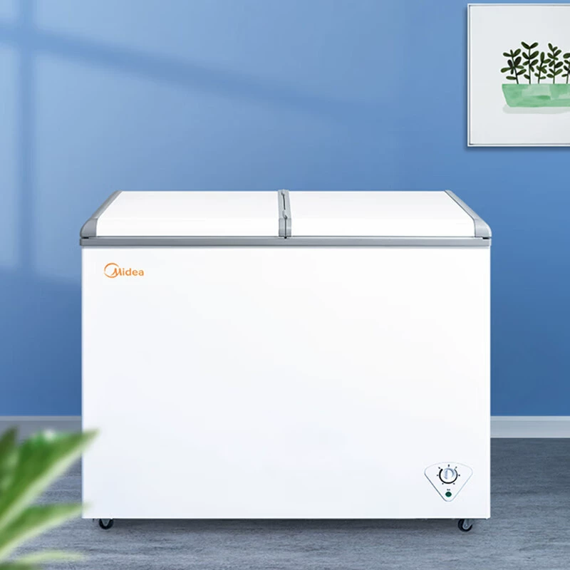 Кухонный морозильник Midea на 220 л, холодильник двойного Öffnungen/двуокончательный температурный бытовой коммерческий витринный холодильник, холодильное хранение BCD-220VM(E)