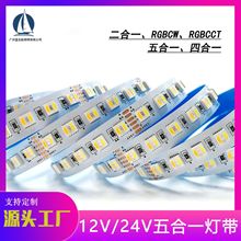 12V/24V5050LED 五合一RGBCCT灯带RGB+CCT软灯带60灯5in现货