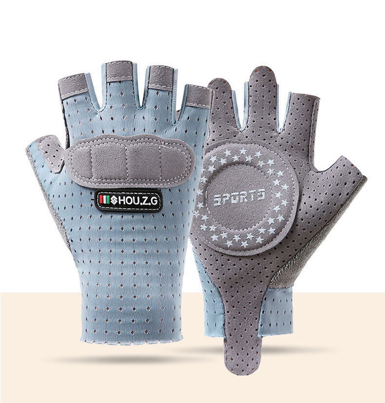 Guantes de medio dedo para niños protector solar fino Seda de hielo transpirable resistente al desgaste antideslizante estiramiento deportes al aire libre guantes de malla de equitación