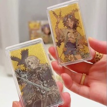 新款动漫二次元收藏金片盲抽24k电镀金亚克力限定金箔卡黄金书签