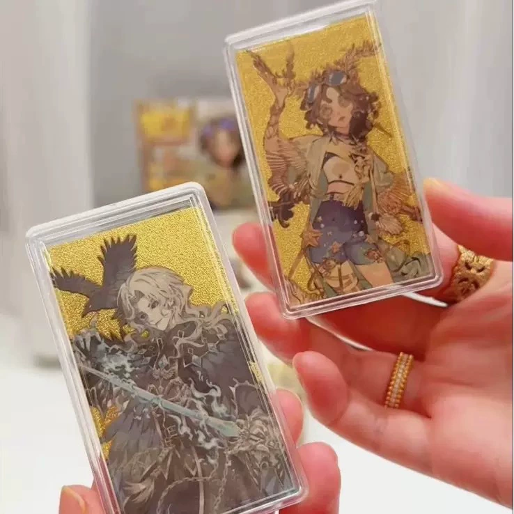 Новая аниме коллекция двухмерных золотых предметов, слепая вытягивания, 24-каратное золотое акриловое покрытие, ограниченная серия, золотая фольга, карточка, золотая закладка