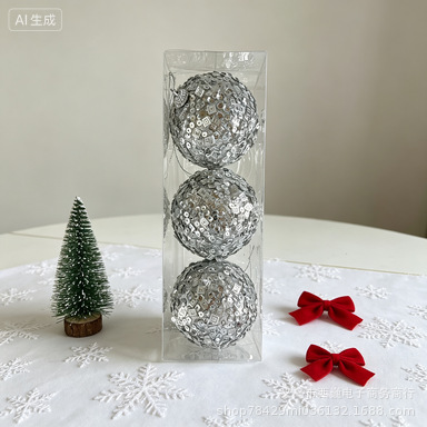 Decoraciones de Navidad transfronterizas de 8cm colgantes de Navidad regalos de Navidad colgantes de bolas colgantes de bolas colgantes de bolas de almidón