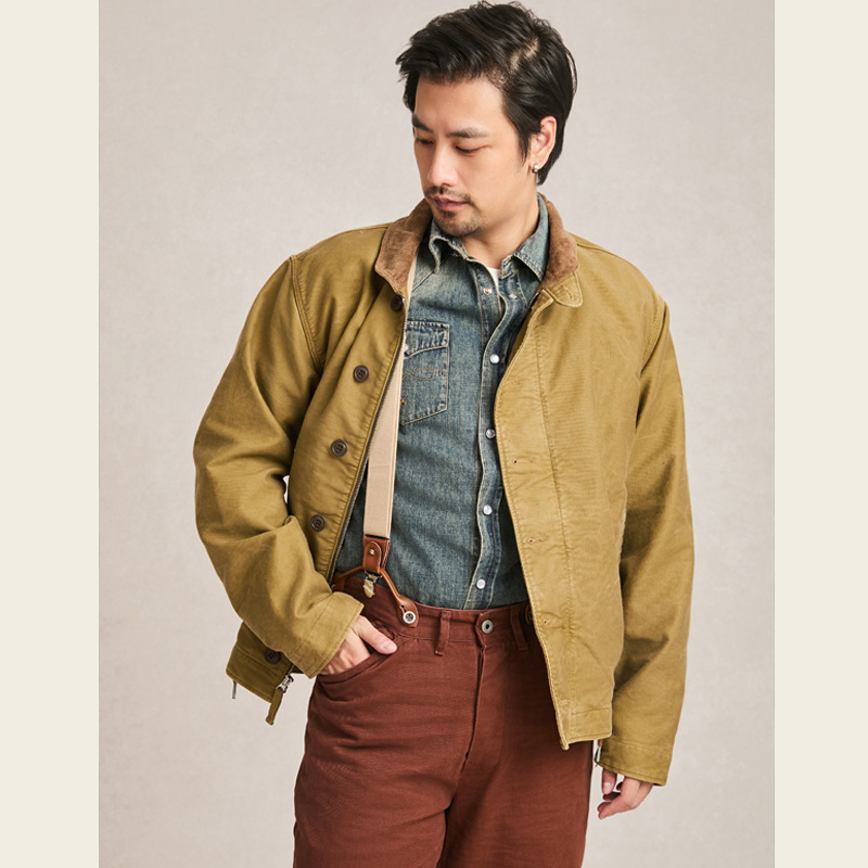 Double R new men's 24 years autumn corduroy collar cotton vintage stand collar frock deck jacket coat autumn Double R new men's 24 years autumn corduroy collar cotton vintage stand collar frock deck jacket coat autumn
