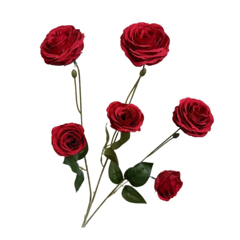 Flores de boda rojas flores falsas de boda sala de boda diseño floral de imitación floral al por mayor floral decoración