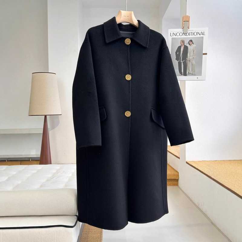 Old P! 1.5W+ in Sales! Same Style as Liu Wen~ Loose Fit Lapel Wool Cashmere Coat Woolen Outerwear for Women Winter