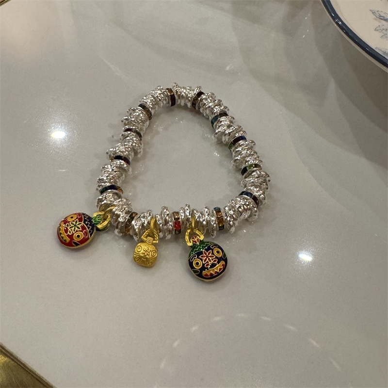 Zirui~ Putuo Mountain Qianlong Swallowing Gold Beast Bracelet Women's Colorful Gold-Described Men's and Women's Good Luck and Wealth Bracelet