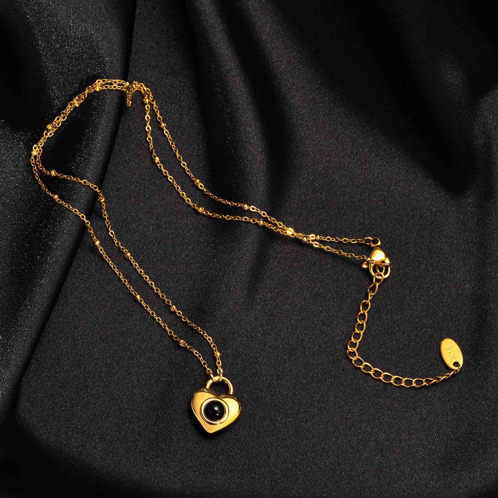 Retro Heart Shape Stainless Steel Plating Pendant Necklace 1 Piece