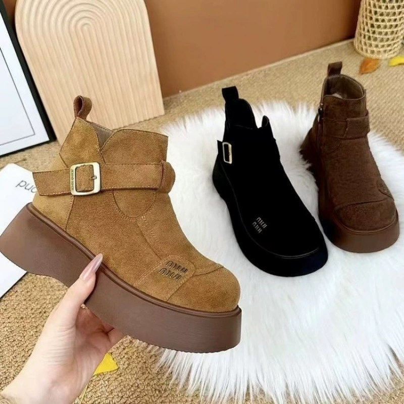 Martens, keep warm fashionable non-slip universal low boots platform