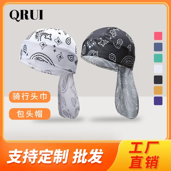 Outdoor Printed Sunscreen Riding Headwear Headgear Casual Bag Headgear Men's and Women's Sports Breathable Tactical Hat Helmet Lining