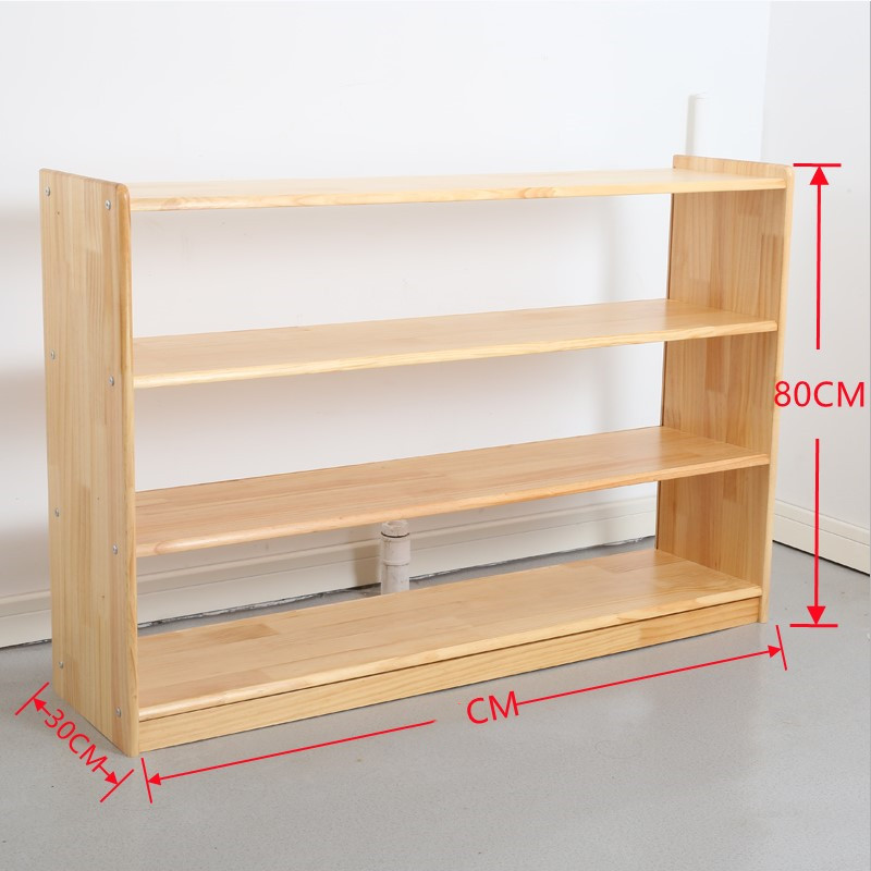 幼儿园蒙氏实木玩具柜儿童收纳储物架木质书包柜鞋柜书架区角组L^