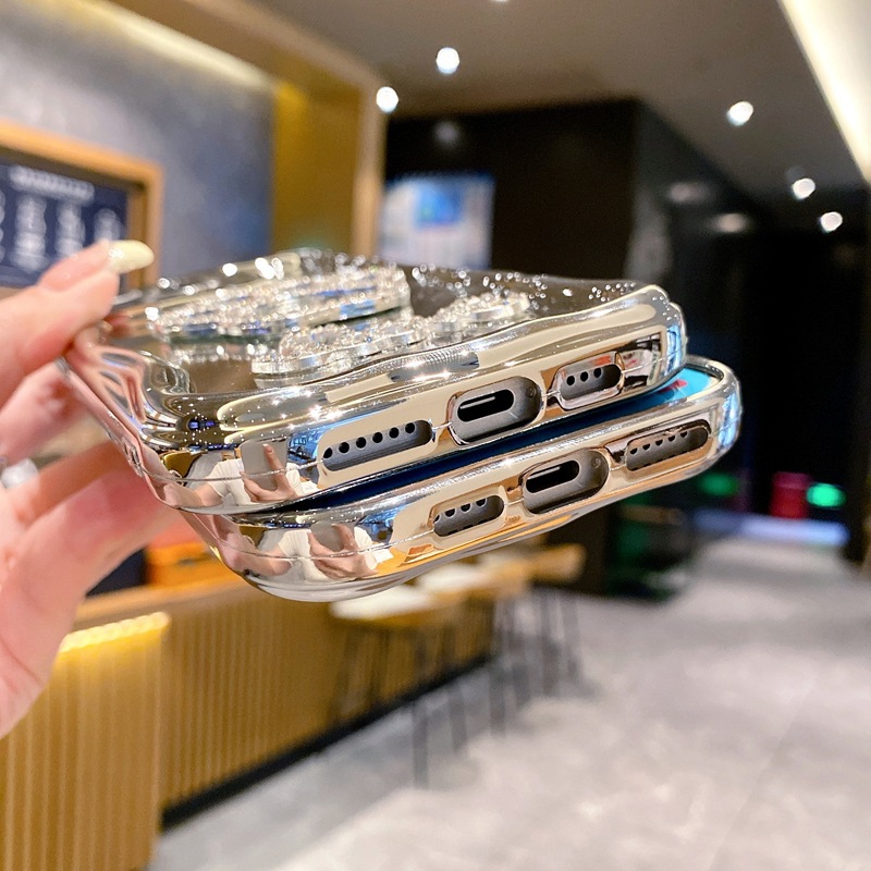 Luxury Silver Plated Pearl Mirror Phone Case For Iphone Series_voghion.com