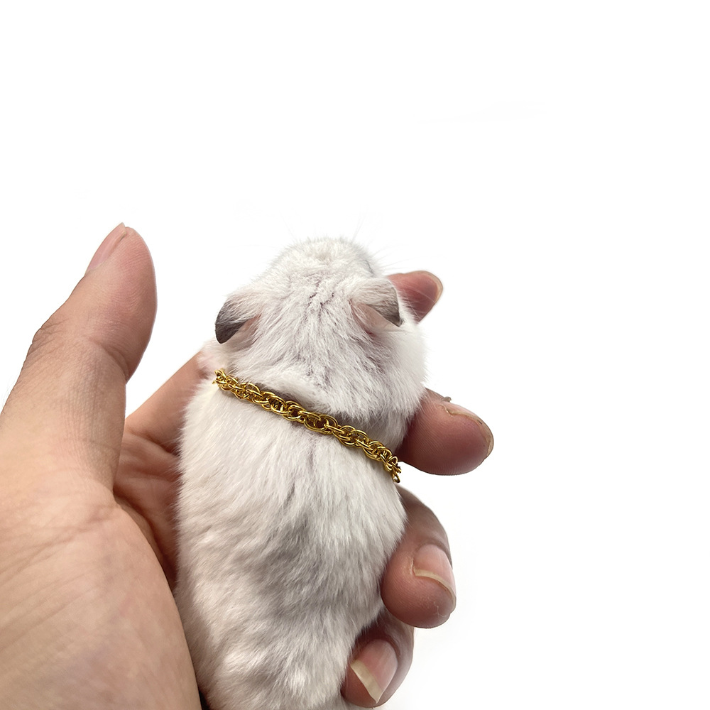 Collar de oro de simulación de hámster transfronterizo Collar de mascota pequeña Juguete Decoración de hámster Joyas lindas para mascotas image 4