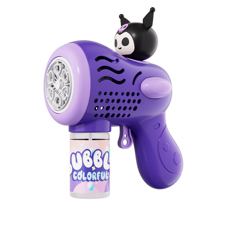 Nueva máquina de burbujas Kulomi 2025, juguete de burbujas eléctrico para niños, máquina de burbujas de mano con luz de espuma porosa