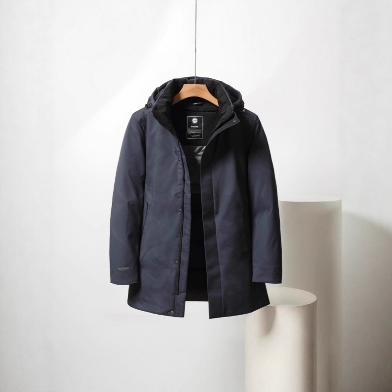 Longdafei 2025 New Men's Mid-Length Hooded (Removable Lining) down Jacket Longdafei 2025 New Men's Mid-Length Hooded (Removable Lining) down Jacket