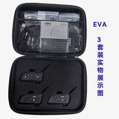 Ejeas One V4Cplus and Two Motorcycle Helmet Headset - ejeas-v4c-plus1-v6c-pro2-in-ear-left-earphone-all-original-eva-bag-3-set