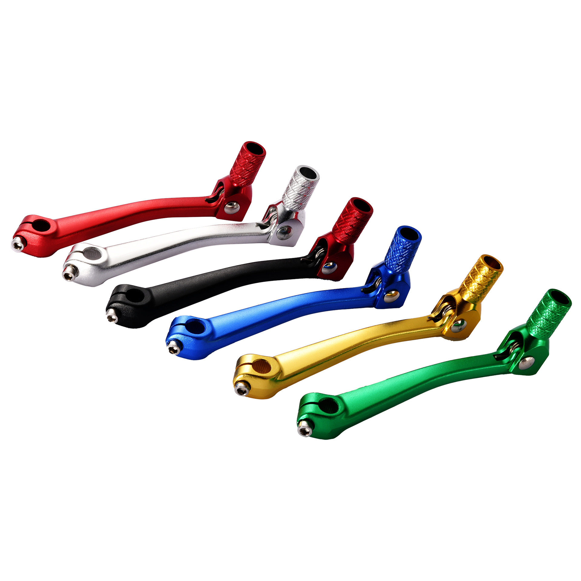 Motocicleta CNC palanca de cambio plegable de aluminio cuatro golpes 50-125 palanca de cambio de vehículo todoterreno reforzado con aluminio azul