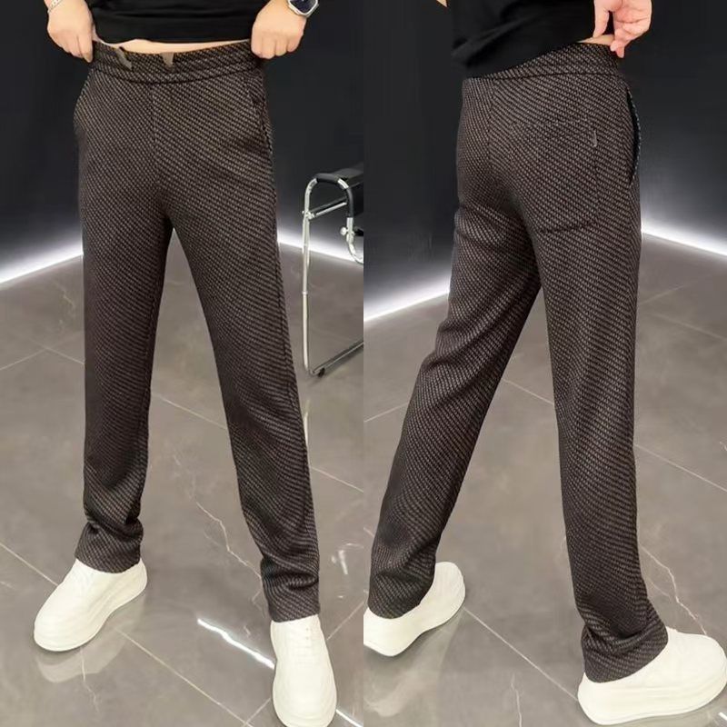 Tenth Men's 2024 Autumn and Winter New Men's Sweat Pants Striped Trendy All-match Straight Loose Fashion Casual Pants