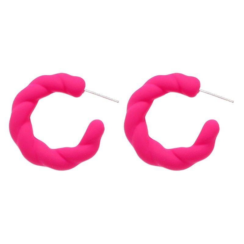 Europeo y americano transfronterizo nuevos pendientes Barbie Rosa Venta caliente traje Rosa rojo geométrico todo partido vacaciones estilo verano pendientes para las mujeres