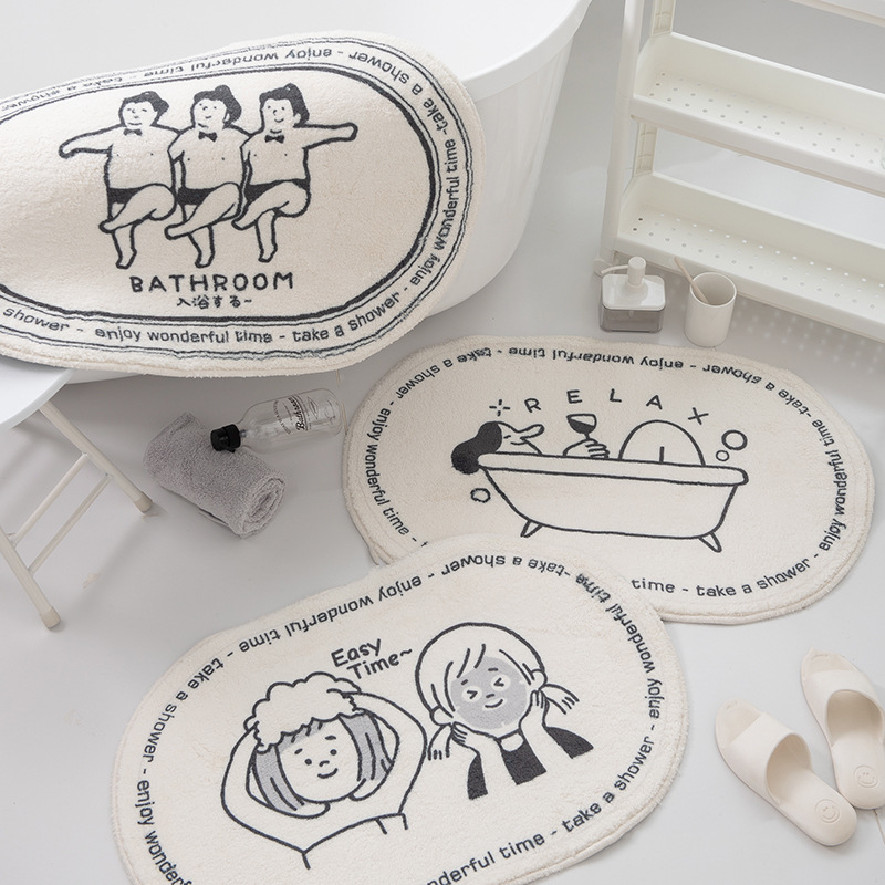 Baño lavable a máquina pareja absorbente alfombra de un solo piso Puerta de baño PET alfombra de piso suave antideslizante sin pelusa