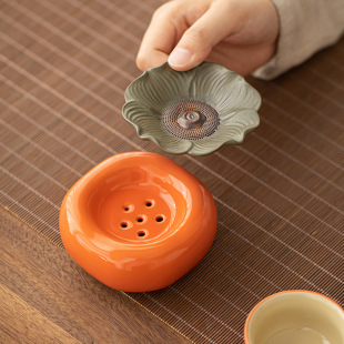 Ceramic Persimmon Ruyi tea leakage tea accessories high-grade Chinese tea filter tea tea filter tea ceremony wholesale