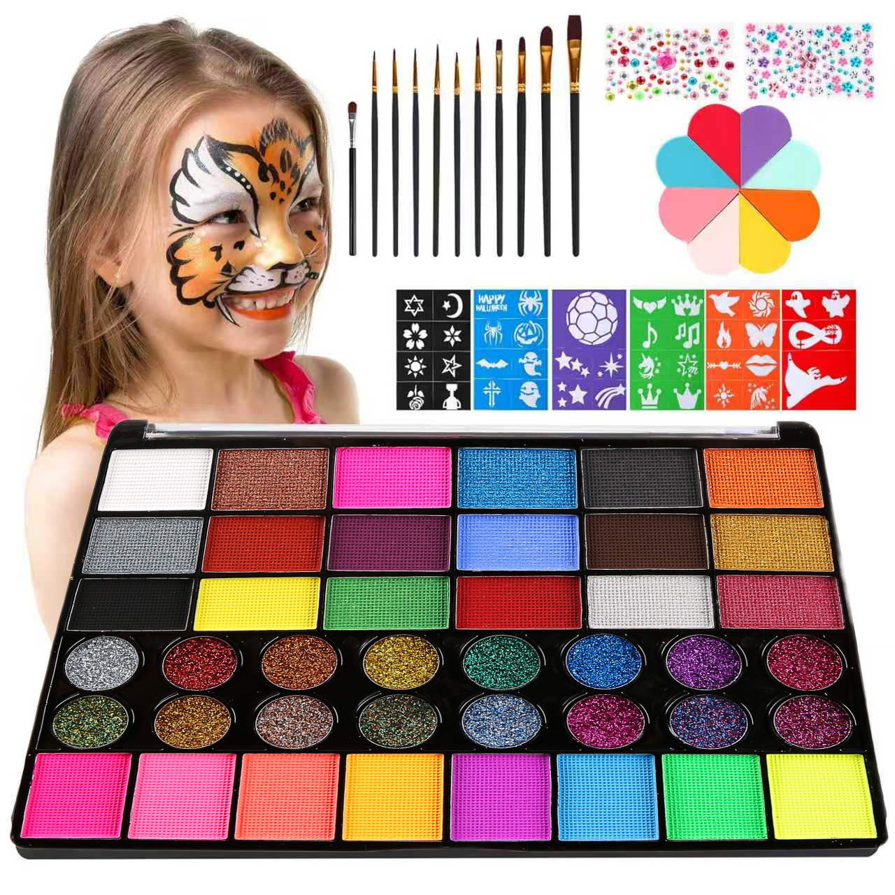 Transfronterizos nuevos 42 colores solubles en agua pintura corporal set de pintura infantil crema de pintura de la Copa del Mundo de fans de vacaciones