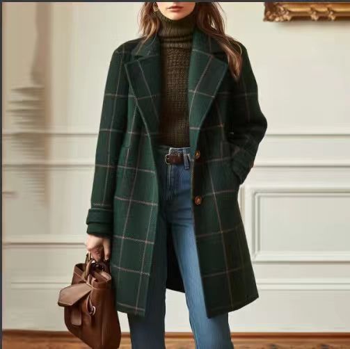 Women's Wool Trench Coat - Stylish Long Sleeve Outerwear For Women_voghion.com