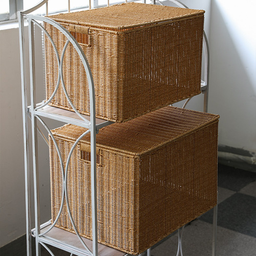 Nordic style extra large imitation rattan storage box box basket household clothes box moving storage artifact with lid