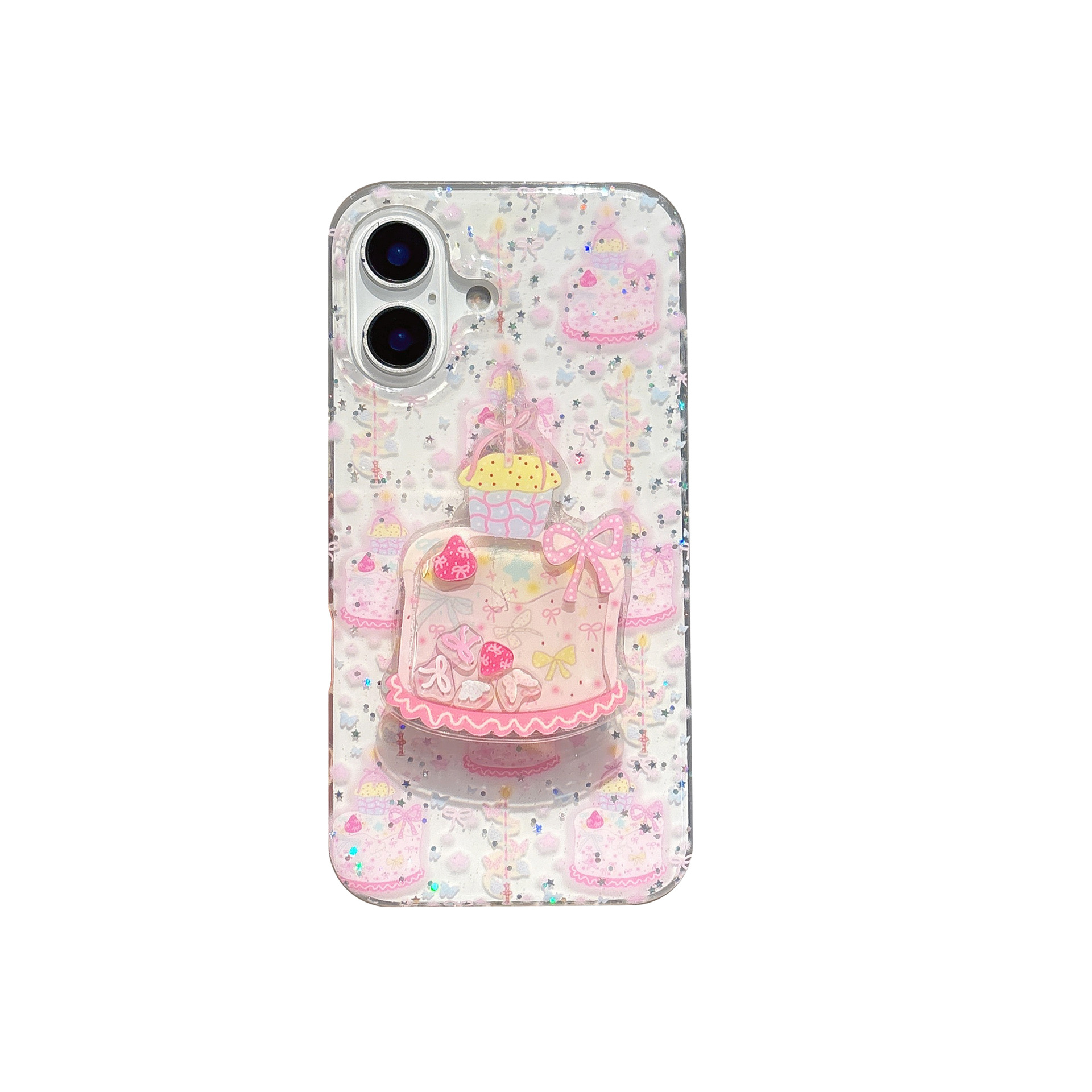 Girl Heart Sparkle Cake Shake Music Adecuado para Apple 15/16 Funda para teléfono móvil Soporte 14Pro 13 Nuevo 16PM nicho